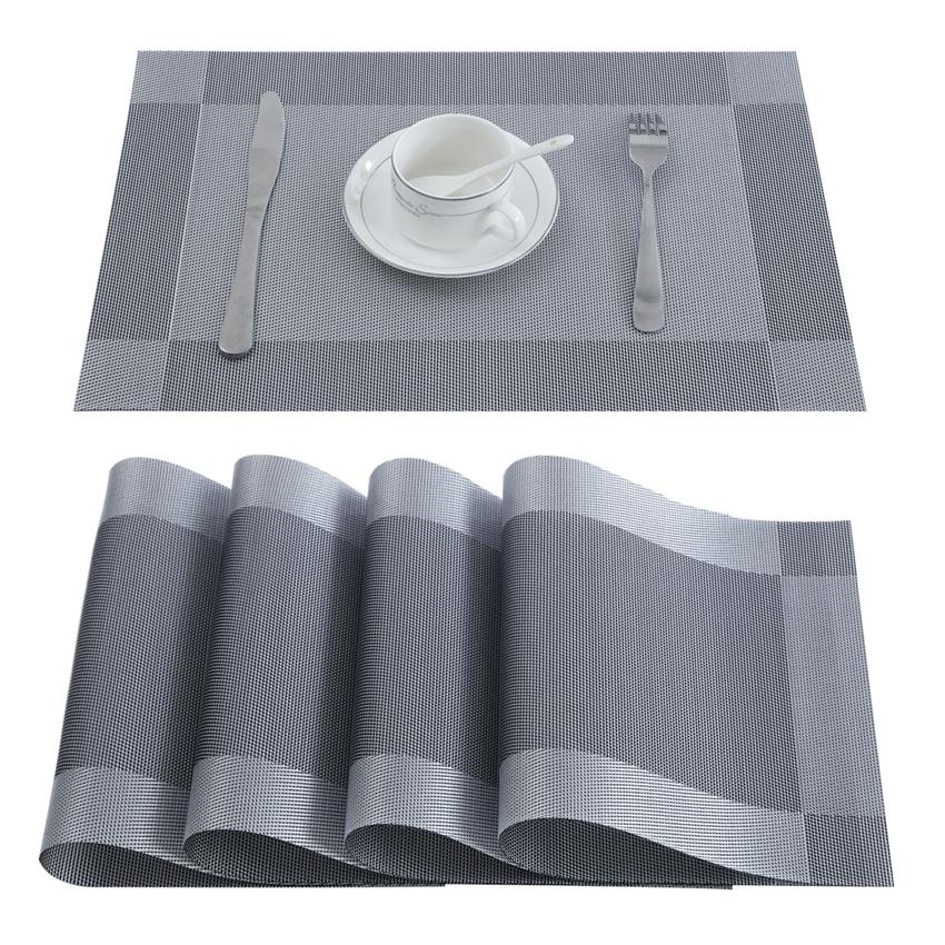 4/6pcs Set Table Mat Geometric PVC Placemat Kitchen Table Linens Pad Cup Coasters for Coffee Dining Table Napkins Home Decor