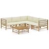 Day and Night - Day and Night Garden Furniture Set 6 Pieces Bamboo and Cream White Cushions