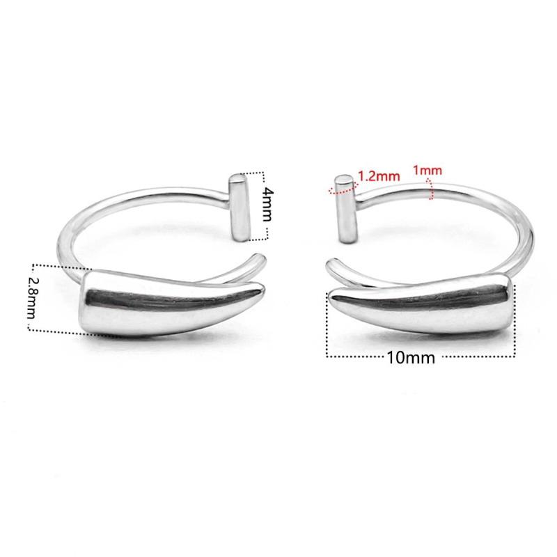 Punk 1Pair Stainless Steel Personalised Sharp Teeth Fake Piercing Lip Ring Exaggerated Jewelry For Women Gothic Body Jewelry