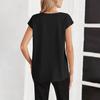 Top de punto para mujer de manga corta Casual Cómodo Blusa