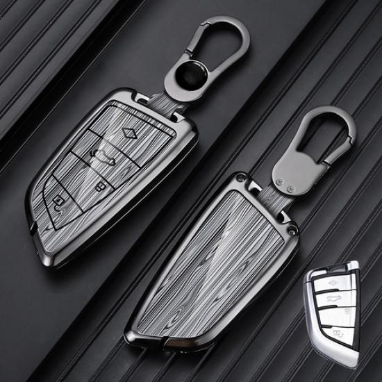 Aluminum Alloy Leather Car Key Case Cover For BMW 6 7 F15 X2 X3 X4 X5 X5M X6 X7
