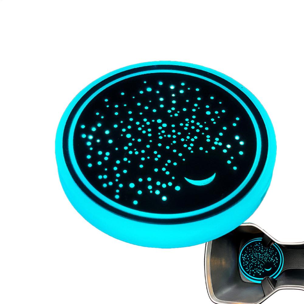 Car Cup Holder Mat USB Car Cup Coaster with LED Light Intelligent Sensor Vehicle Cup Holder Insert Coaster with Colors Changing
