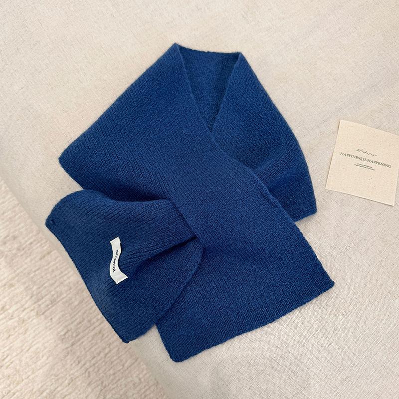 Wool Winter Scarf For Women Warm Triangle Knit Scarves Hijab Solid Lady Shawl Wrap Female Pashmina Bandana Head Scarfs