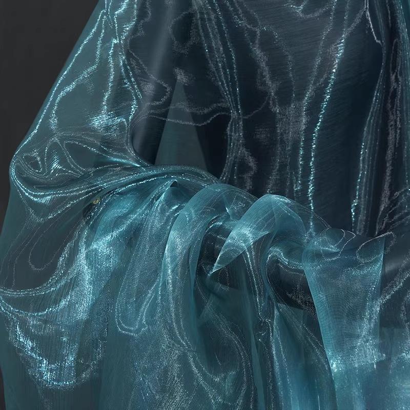 100x150cm Gradient Flashing Colorful Organza Tull Fabric for Designer Styling Shiny Dress Clothes Accessories Stage Decor