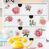 Artistic Pink Floral DIY Multi-Surface Sticker for Mirror Glass Window Home Decor Removable Decal