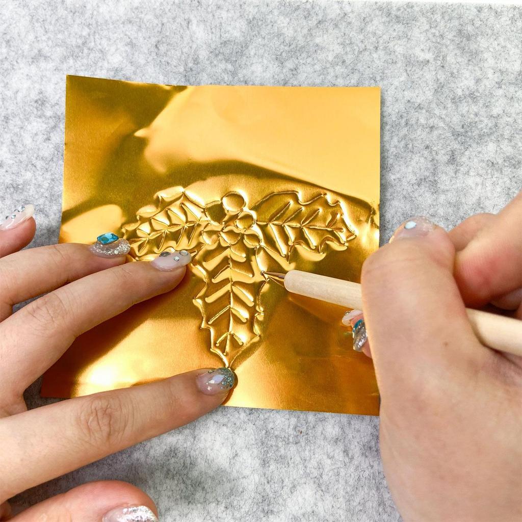 Craft Foil Handmade Foil Paper Craft Kit Silver Gold Shimmer Shiny Embossing Engraving Painting Kit Crafting Art for Kids Adults