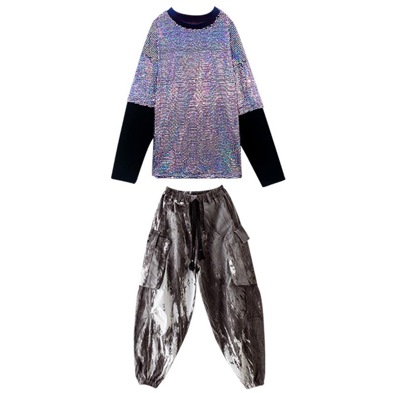 Kids' New Year's Stage Costumes: Sequined Drum Performance Outfits, Boys' Street Dance Wear, Girls' Hip-Hop Catwalk Fashion