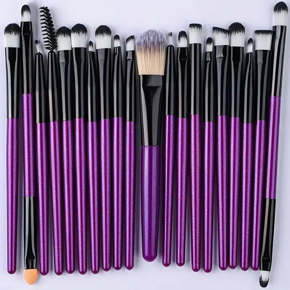 20Pcs/Set Cosmetic Foundation Makeup Brush Set Soft Fluffy Cosmetic Brushes Kit for Cheeks Eye