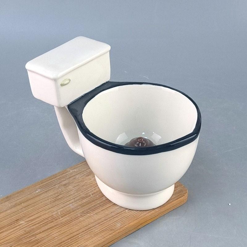 Tazza in Ceramica Creativa per WC con Manico per Uso in Ufficio Regalo Originale