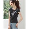 Women's Casual Slim-Fit Twisted Waist Short Sleeve T-Shirt