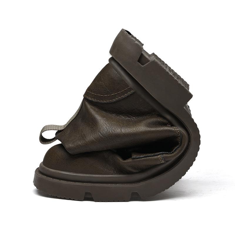 Hand-scratched Martin boots men's shoes spring and autumn boots medium-top men's boots British high-top short boots casual tooling shoes