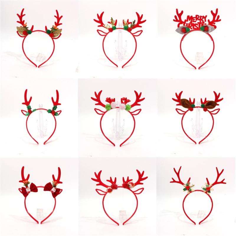 Christmas Reindeer Headband for All Age Party Accessories Deer Horn Hairhoop Festival Hairband Seasonal Costume Headwear