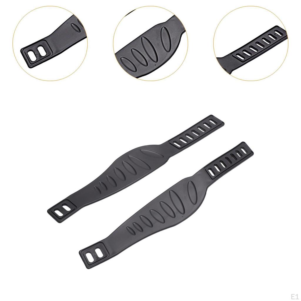2 Pieces Exercise Bike Pedal Strap Black Fix Bands Home Gym Indoor Cycle Footrest Clips Equipment