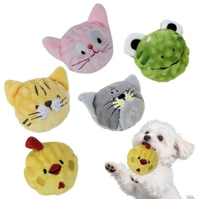 Palla Morbida Giocattolo per Cani Palla Animale Peluche Squeaky Giocattolo da Masticare per Cani Interattivo