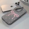 Pink Bow Pattern Phone Case For IPhone 17 16 13 15 11 12 14 17 Pro Max Air 7 8 Shockproof Transparent Cover Silicone Soft Funda
