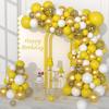 Yellow Balloons Garland Arch Kit White Gold Confetti Balloon Home Party Baby Shower Wedding Anniversary Gender Reveal Decoration