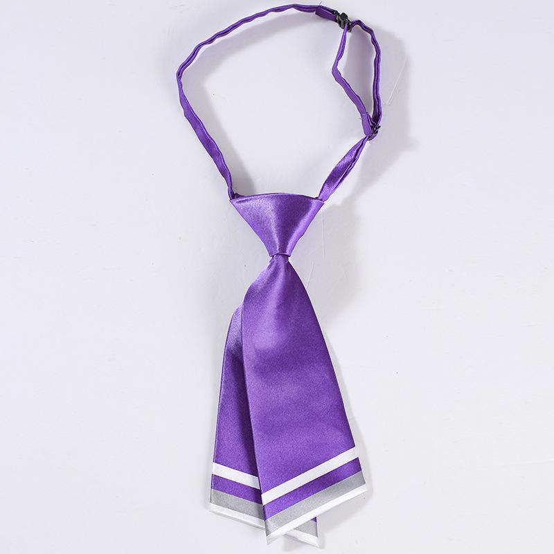 Women's Korean Style Shiny Bow Tie - Knife-Shaped Flat-End Short Tie for Professional Campus Wear