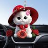 Car Pendant Acrylic Hanging Ornament Lightweight Kitty Pattern Christmas Tree Decoration for Bag Keychain Animal Lovers Gift