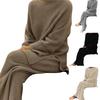 2Pcs/Set O-Neck Long Sleeve Side Split Hem Elastic Waist Sweater Pants Set Women