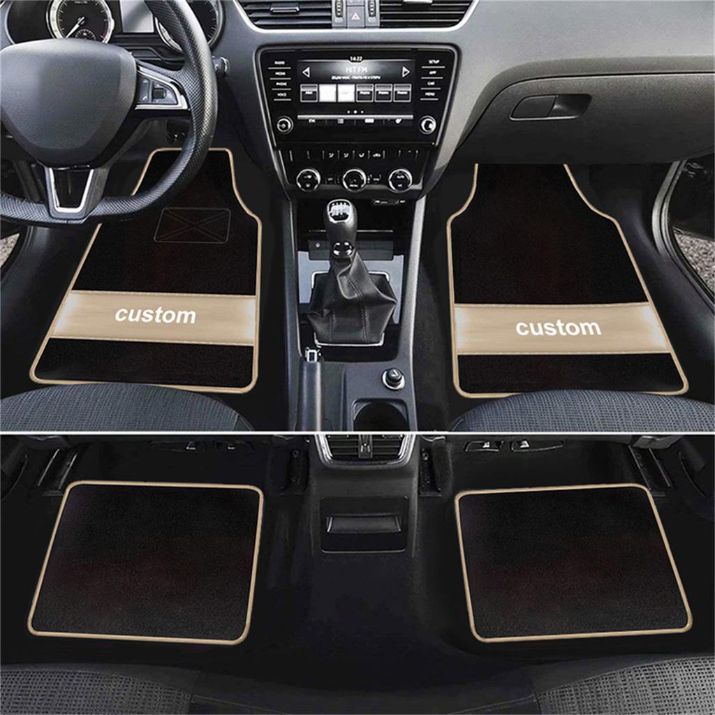 Custom Text Car Floor Mats Universal Automotive Car Mat Full Set Of 4 Front And Rear Car Carpet Auto Interior Accessories