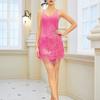 New women's clothing, sexy suspender fringed sequin dress, sleeveless dress dress.