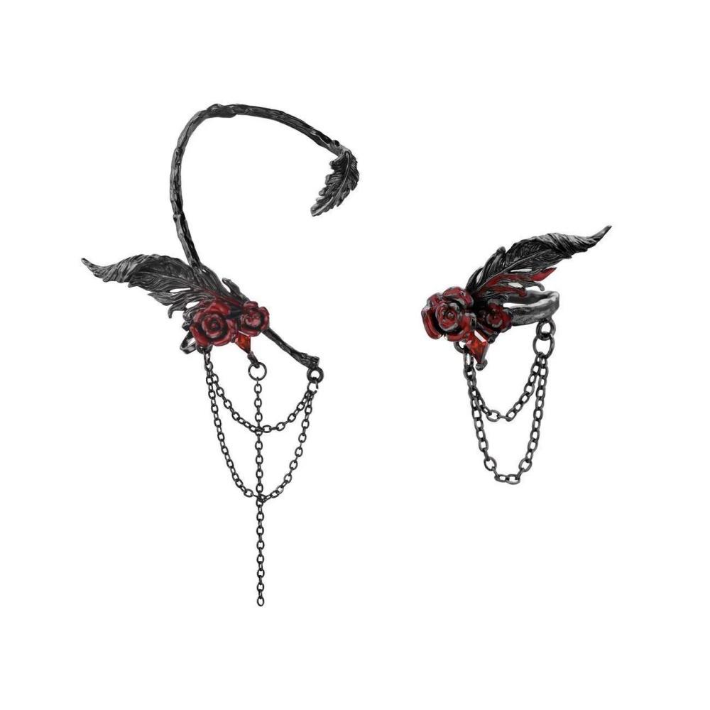 New Geometric Asymmetric Zircon Devil Thorn Rose Women's Earrings Trendy Fashion Personalized High end New Gothic Jewelry Gift