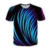Men's Summer 3D Vortex Printed T-shirt with Fashionable Psychedelic Dizziness Pattern Trend Round Neck Men's T-shirt