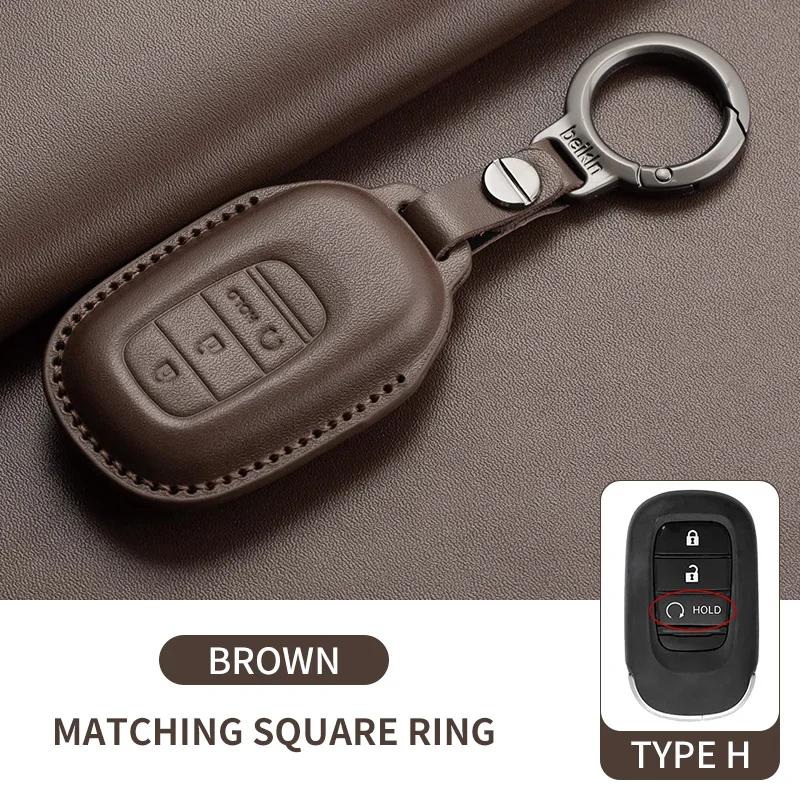 For Honda Civic 11th 2022 for Honda Civic Accord HR-V CR-V 2023 Key Fob Shell Accessories Leather Car Folding Key Cover Case