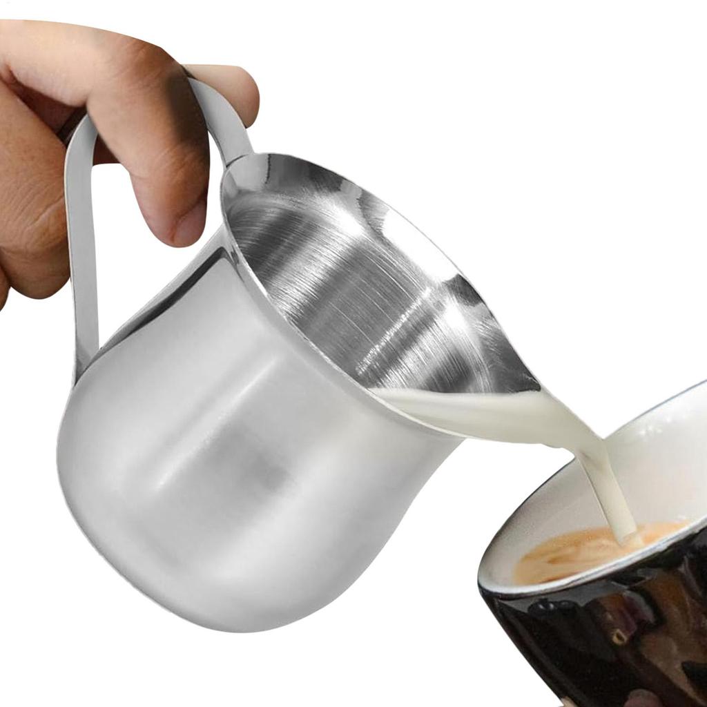 Coffee Milk Frothing Pitcher Cup Stainless Steel Espresso Creamer Pitchers Ounce Measuring Cup with Pouring Spout Coffeeware