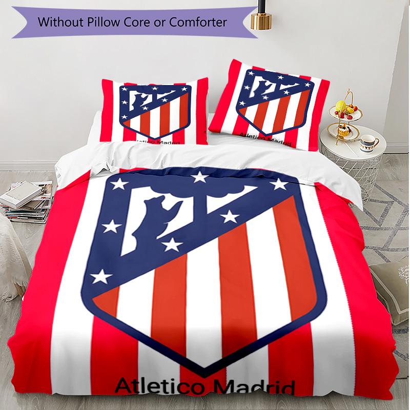 3pcs Duvet Cover Set (1*Duvet Cover + 2*Pillowcase, Without Core), football club Print Soft All‑Season Bedding Set, Home Bedroom Decor Gift