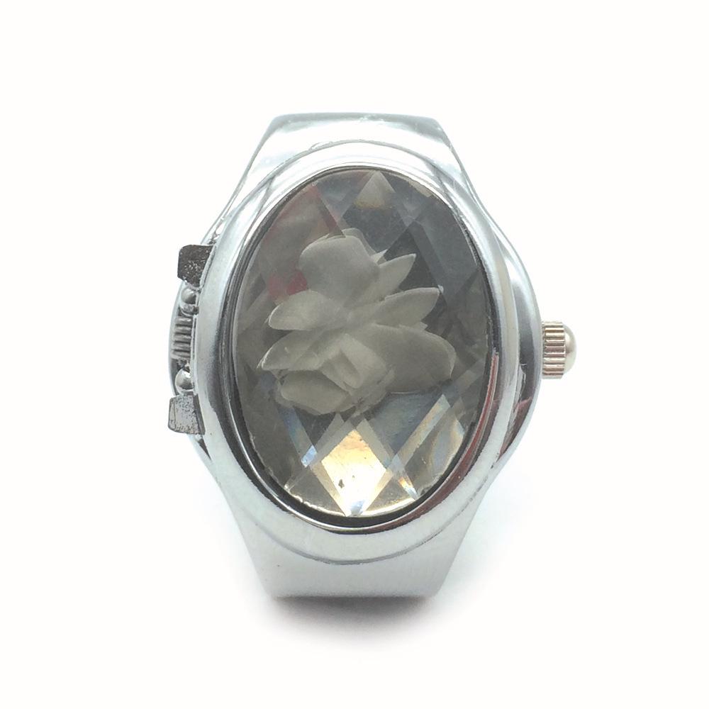 

3D Квітка Відкидний Перстень Цифровий Годинник - Популярний Стиль, 5 Кольорів, Модель J-122, Вишуканий Дизайн One Size сірий колір