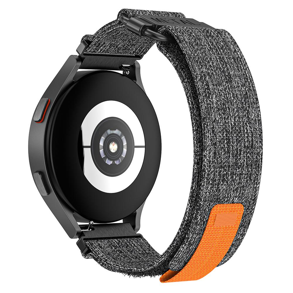 

For Samsung Galaxy Watch5/Watch 5 Pro/Watch 4/Watch 4 Classic Canvas Watchband 20mm Loop Strap Black/Grey