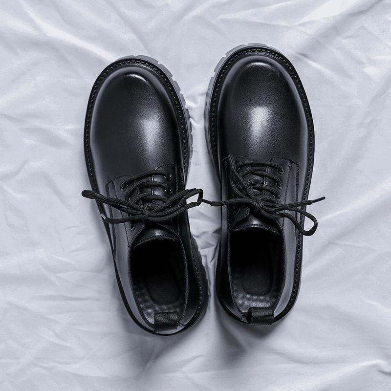 

Деловые кожаные туфли мужские весна 2025 новый подростковый студенческий костюм на платформе британский стиль мужской 98135-R 38 чёрный