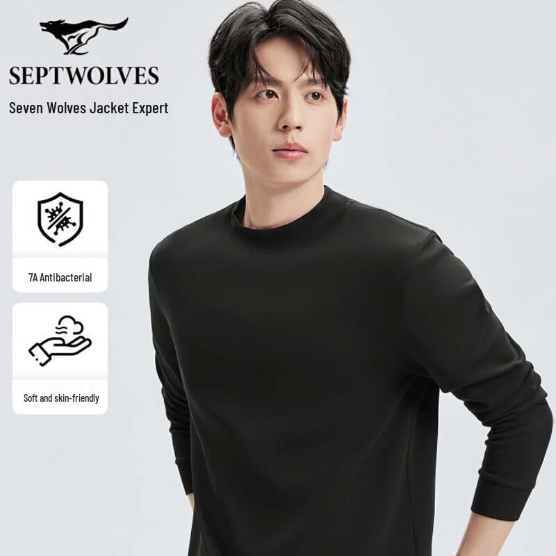 SEPTWOLVES Men s Soft Mid-High Neck Long Sleeve T-Shirt XL