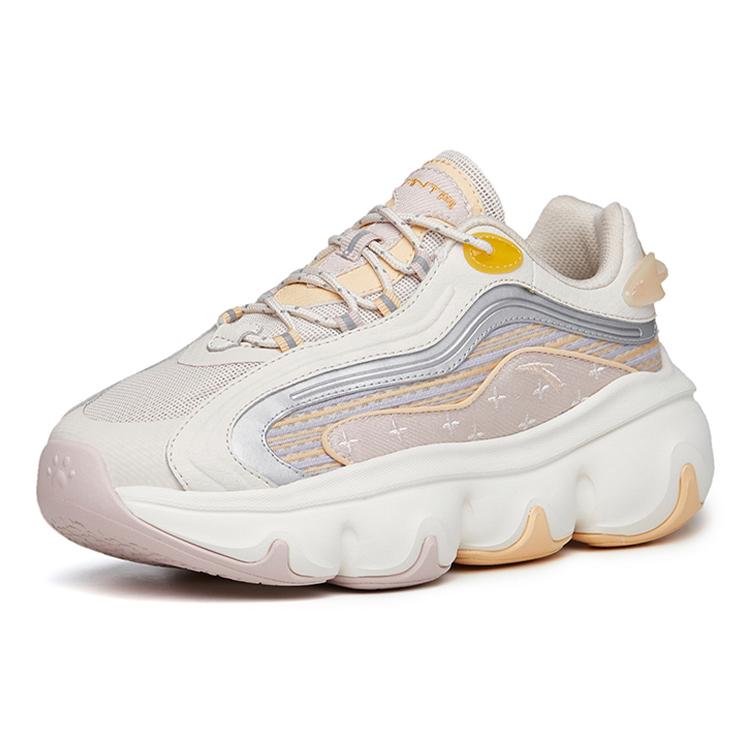 Anta Cushioning Slip Resistant Abrasion Resistant Low top Chunky Sneakers Women's Pink Orange 922228896-2