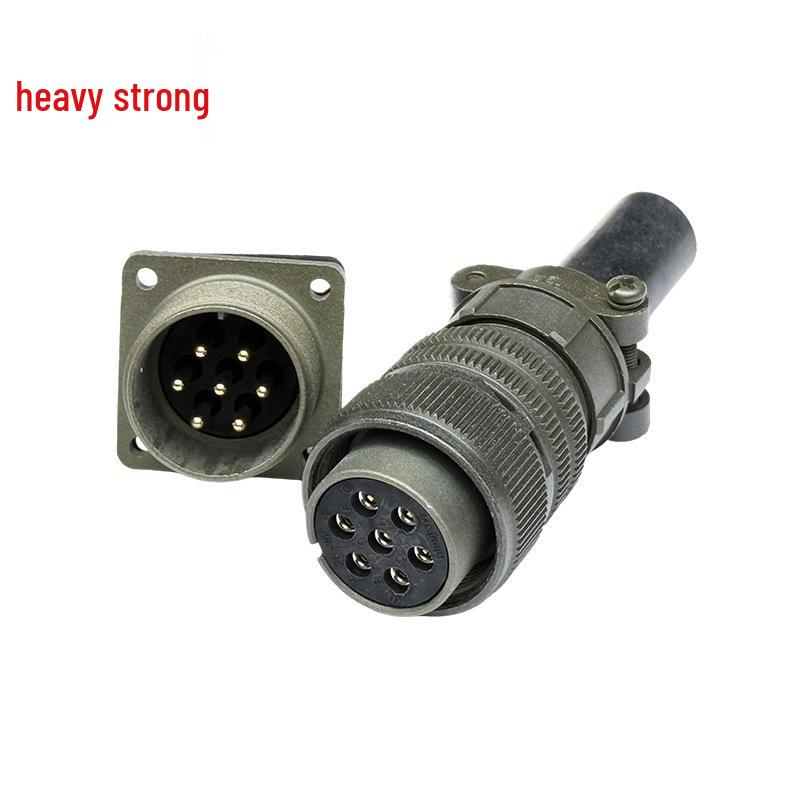 Heavy Duty 7-Pin Male-Female Connector, US Std Plug MS3106A20-15S Socket & MS3102A20-15P