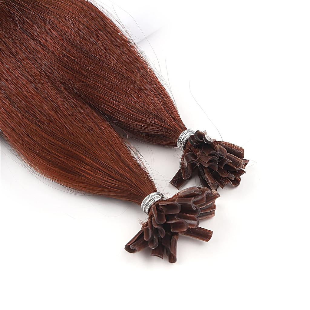 ALISY Human Hair NAIL U TIP Tip Remy Hair Colored Wig Set Extensions, Extensions, Extensions, 50-Piece (16-inch, 33#)