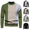 Hot Sale, Men's Fashion Personality Splicing Semi-turtleneck Thickened Sweater, Knitted Thread Hair