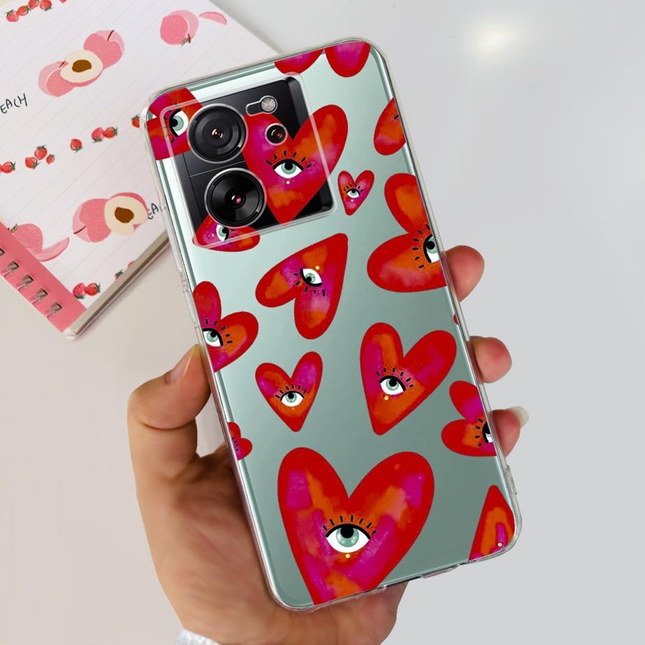 For Xiaomi 13T Pro Case Luxury Painted Back Cover Clear Silicone Phone Case For Xiaomi Mi 13T Pro 13TPro Soft Fundas 6.67'' Bags
