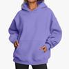 Women's Fleece Street Hip-Hop Hoodie: Autumn/Winter Solid Color Long-Sleeve Loose Pullover with Pocket