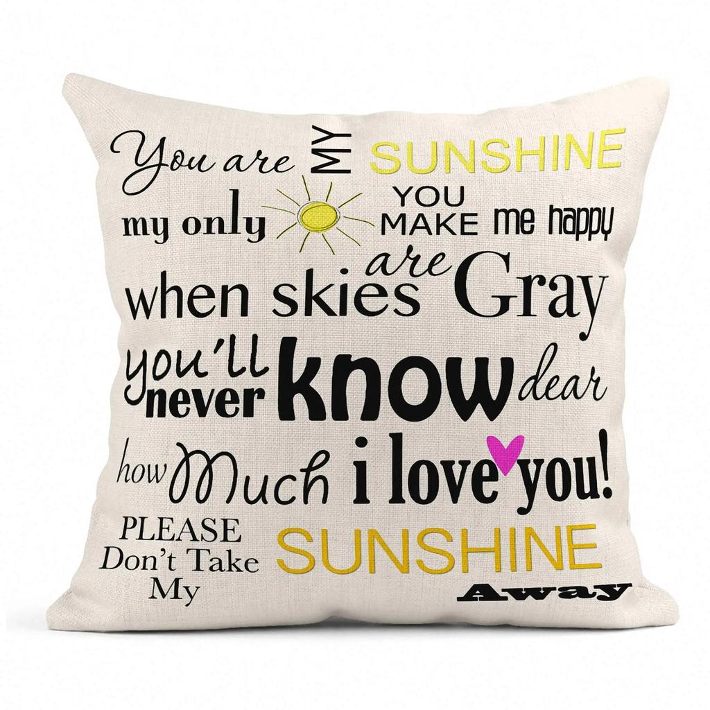 Gray Yellow Linen Pillowcase 60*60 Sofa Cushion Cover 40*40 Home Decoration Can Be Customized