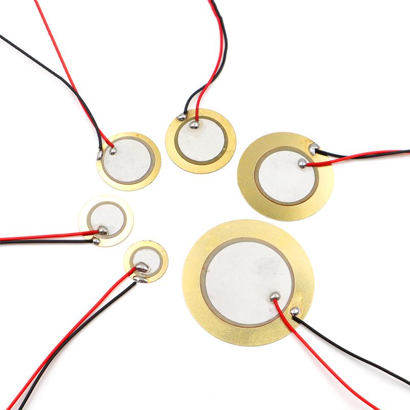 10pcs For Audio Buzzer Piezoelectric Piezo Ceramic Wafer Plate Dia 12/15/18/20/27/35/50MM With Wire Buzzer Loudspeaker