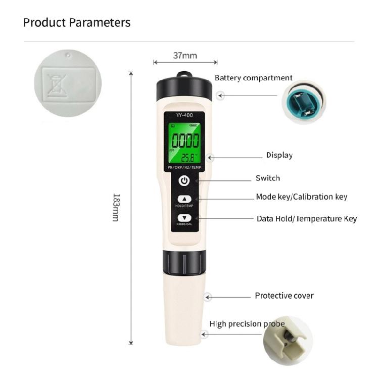 Waterproof Water Tester Analyzes ORP And Temperature LCD Screen Multifunctional Water Quality Tester