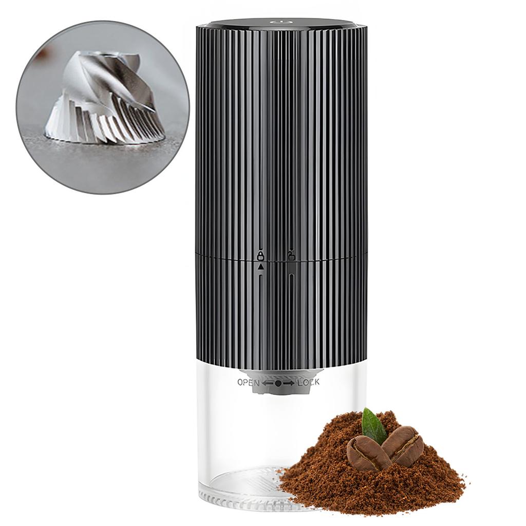 Portable Electric Burr Coffee Grinder Type-C Rechargeable Stainless Steel Core Cordless Burr Grinder with Multi Grind Setting LED Display Touchscreen