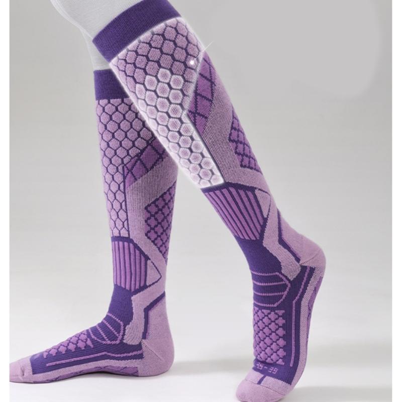 Extreme Cold Weather Ski Socks Thermal Insulated Cotton Blend Reinforced Heel Toe Stockings Unisex Outdoor Activity