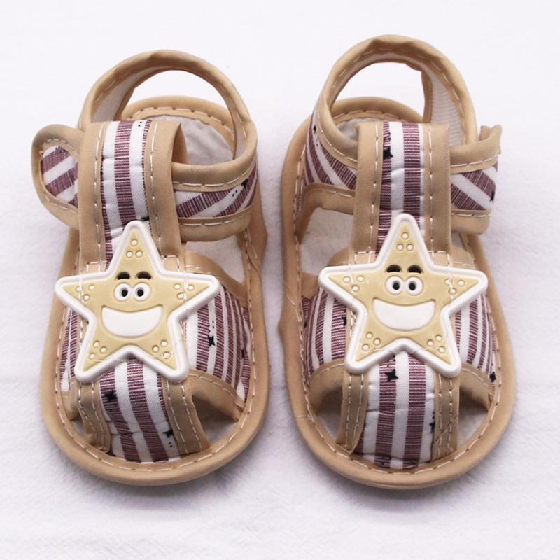 

Летние сандалии со звездами для маленьких мальчиков и девочек, хлопковая обувь для малышей на мягкой подошве, обувь для первых ходунков 11-S