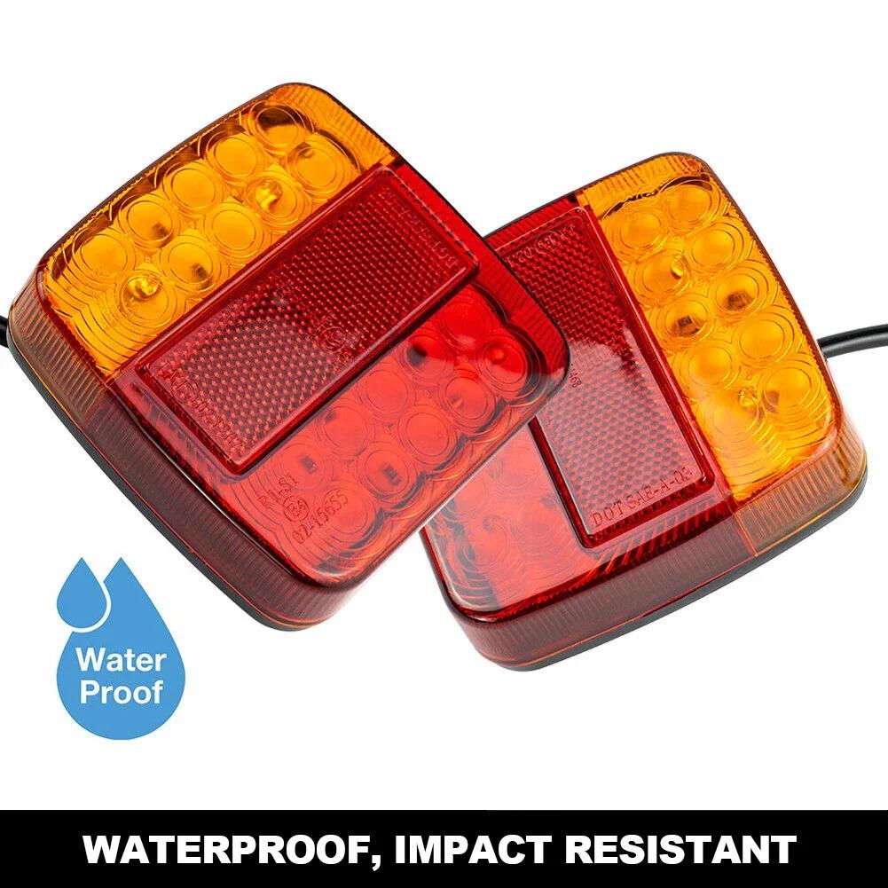 1/2pcs Rear Tail Lights Brake Stop Car Truck LED Rear 12V Lights Rear Lamp Waterproof Tailight Warning Parts for Trailer Caravan