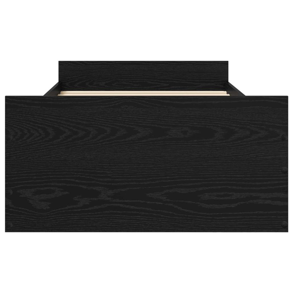 Bed Frame with Storage Black Oak 80 X 200 Cm