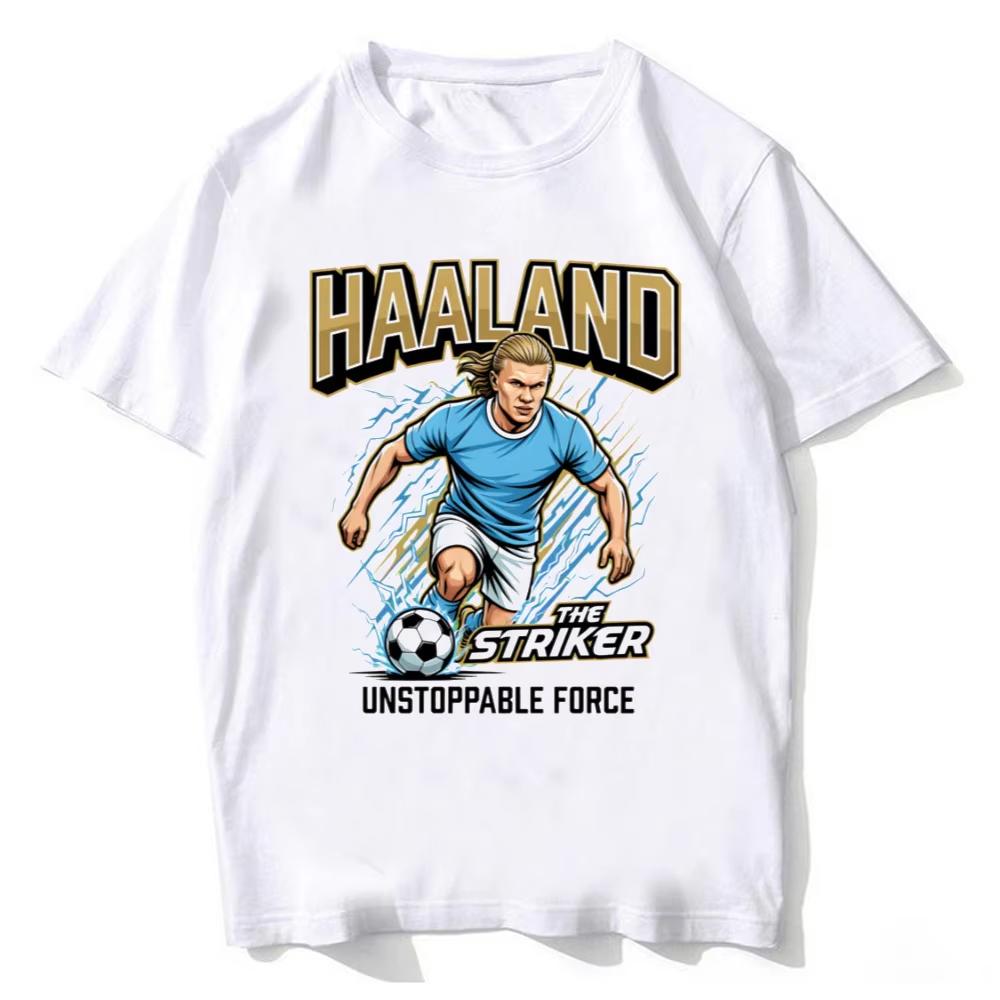 Haaland Tshirt Unisex High Quality Cotton Harajuku Streetwear Fashion Popular Soft T Shirt Short Sleeve Print TShirt Streetwear