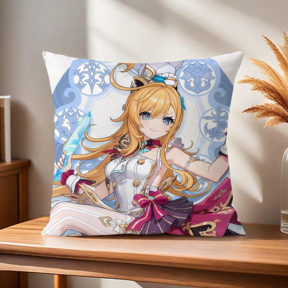 Game Comfortable Soft Pillow Case for Sofa Fanart Escoffier Genshin Living Room Home Office Decor Protective Covers